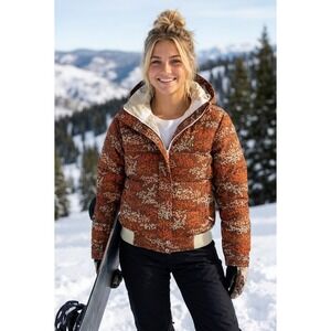 Special Blend 10K Calyx Snowboard‎ Jacket Women's Small Floral Brown Orange